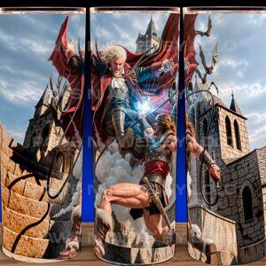 Castlevania - Simon Belmont Vs Dracula on Stone Steps Cup Mug Tumbler 20oz